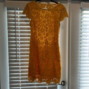 Yellow open back dress